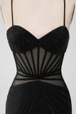 Bodycon Corset Little Black Dress with Beading