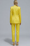 Orange 2 Piece Notched Lapel Single Buckle Women Suits