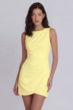 Ivory Bodycon Bateau Neck Ruched Graduation Dress