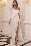 One Shoulder Sequins Mermaid Long Formal Dress