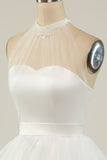 Halter Black Tulle Little Black Dress