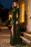 Navy High Neck Cut Out Velvet Evening Dress