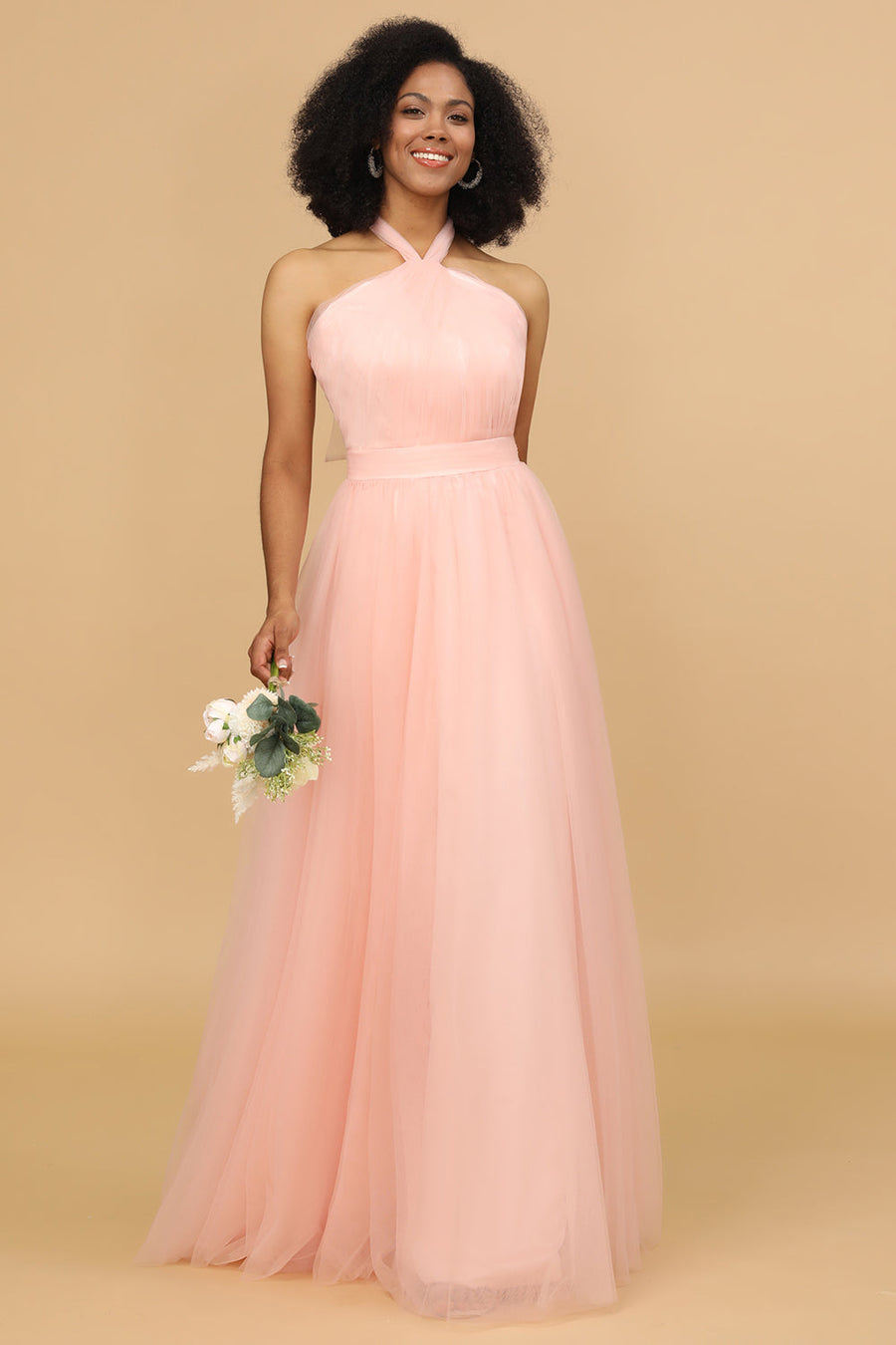 bridesmaid tulle dresses uk Elegant Double V-Neck Short Sleeves Tulle Bridesmaid Dress