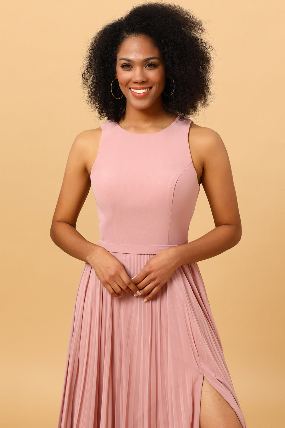 Chiffon dusty rose dress sales