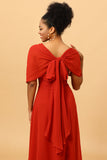 Rust Red Convertible Long Chiffon Bridesmaid Dress